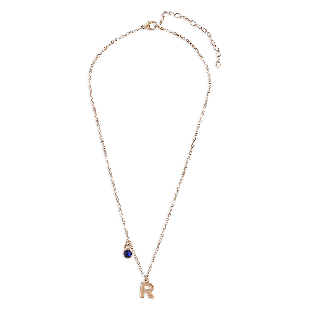 Personalised Initials & Birthstone Charms Necklace - R