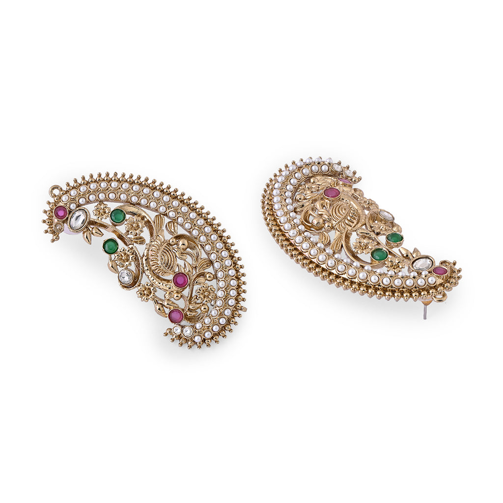Rajwada Heritage Paisley Statement Earrings