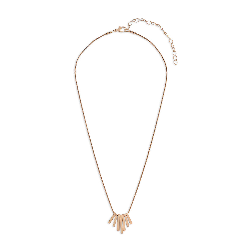 Golden Fan Bar Pendant Necklace