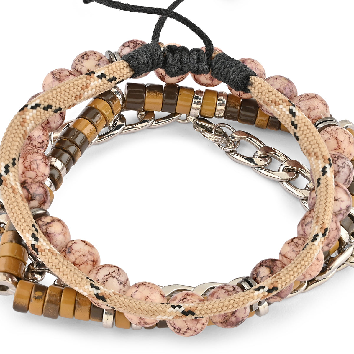 Men's Layered Bracelet Set of 4 Pieces