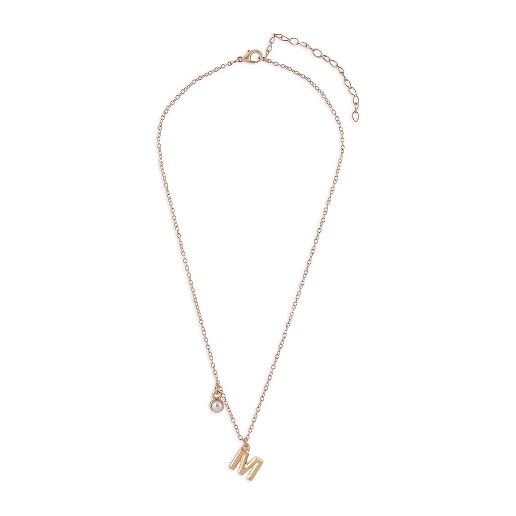 Personalised Initials & Birthstone Charms Necklace - M