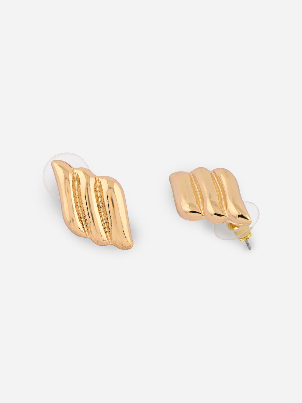Gold Contemporary Stud Earrings Women