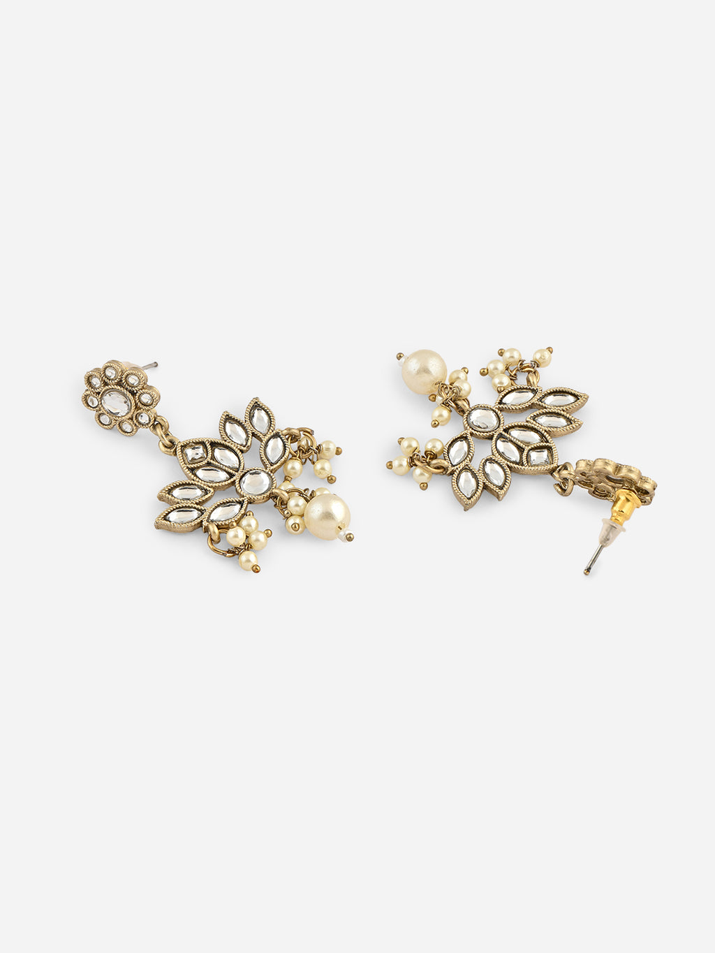 Swarnika Lotus Kundan Pearl Drop Dangler