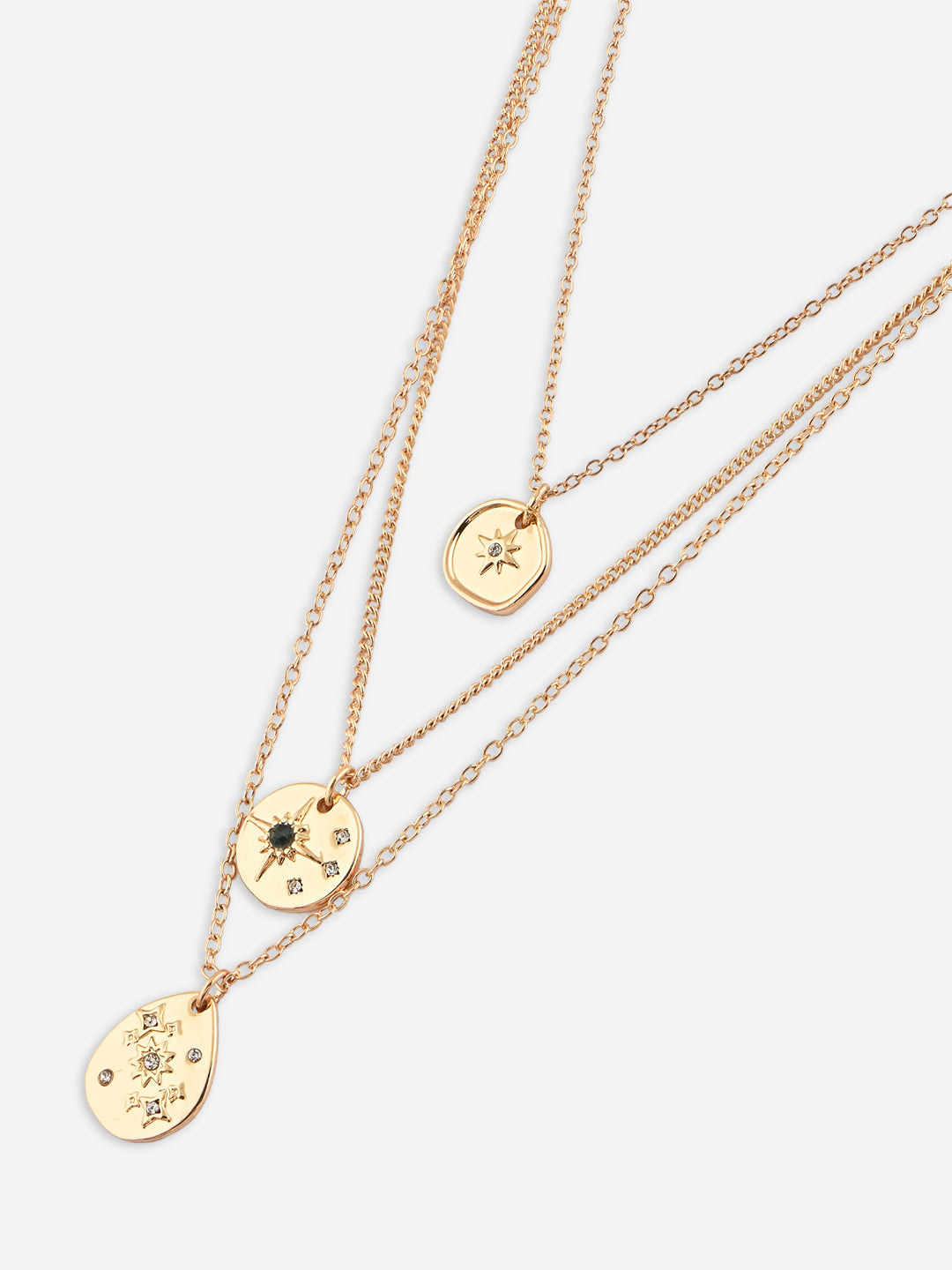 Golden Layered Celestial Charm Pendant Necklace
