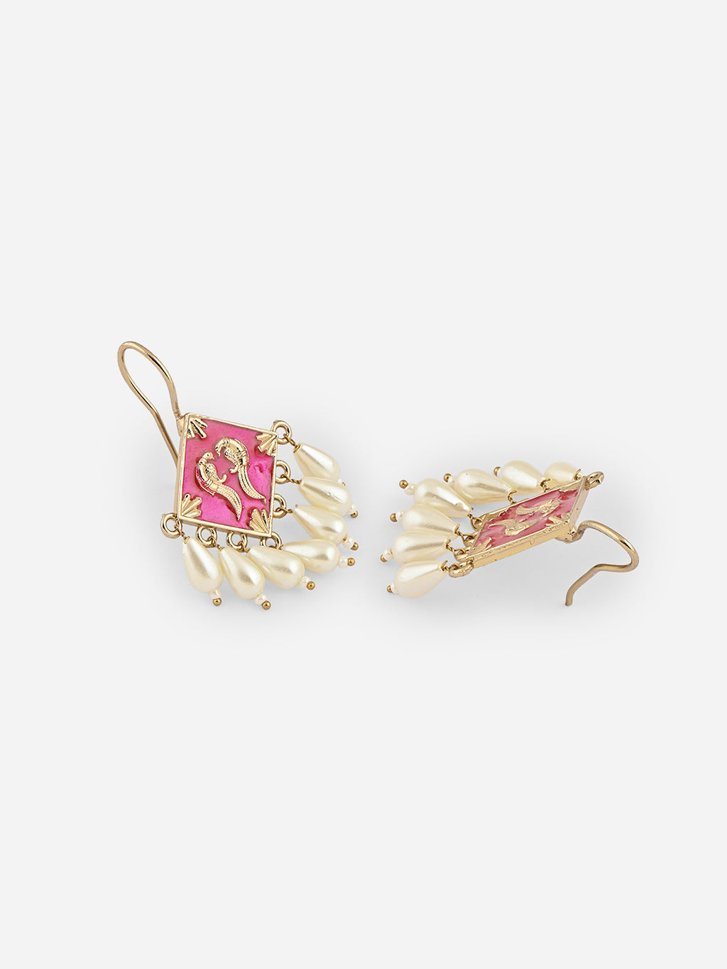 Rangrekha Meenakari Pearl Drops