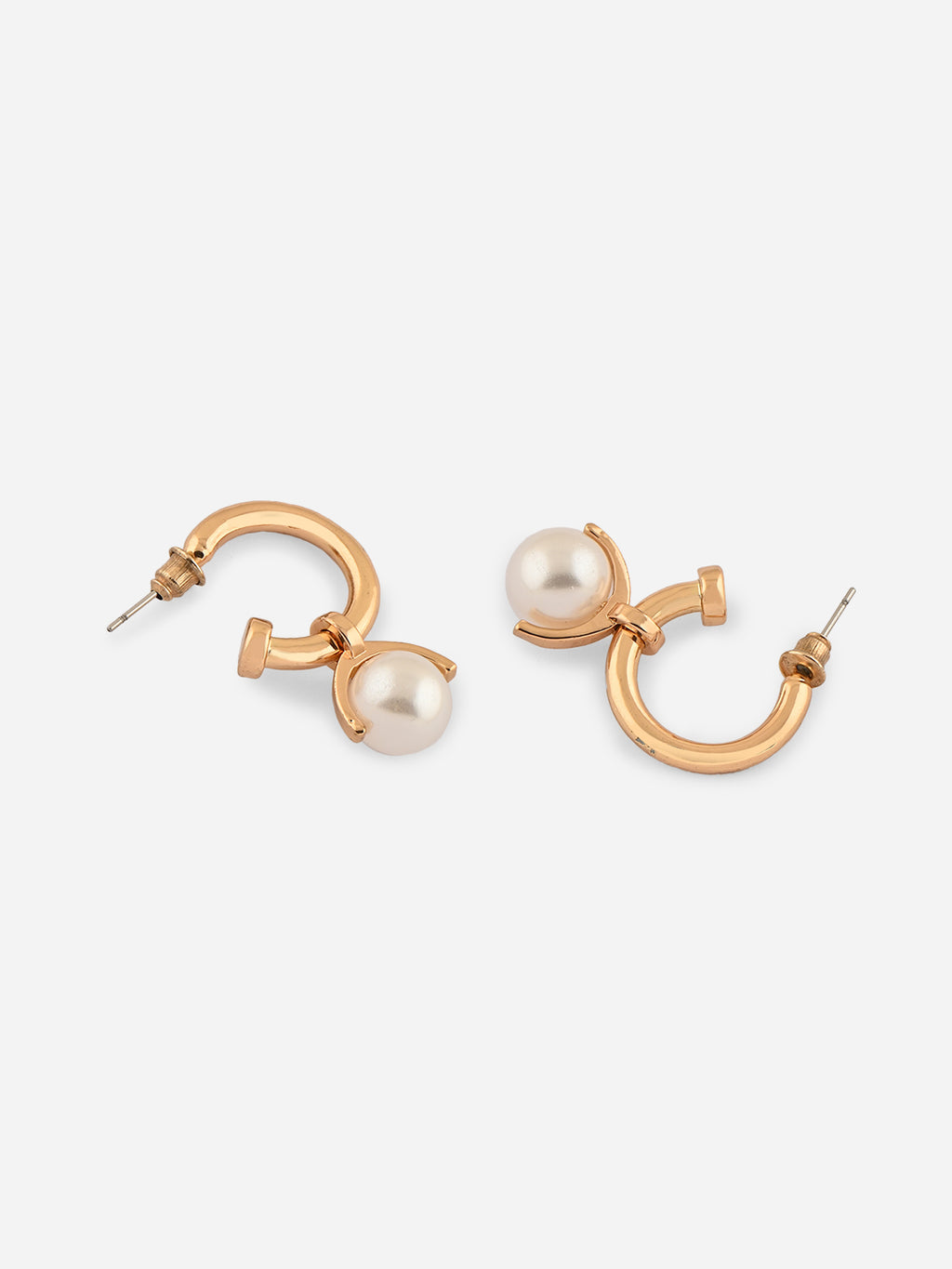 Baroque Blush Pearl Drop Hoops