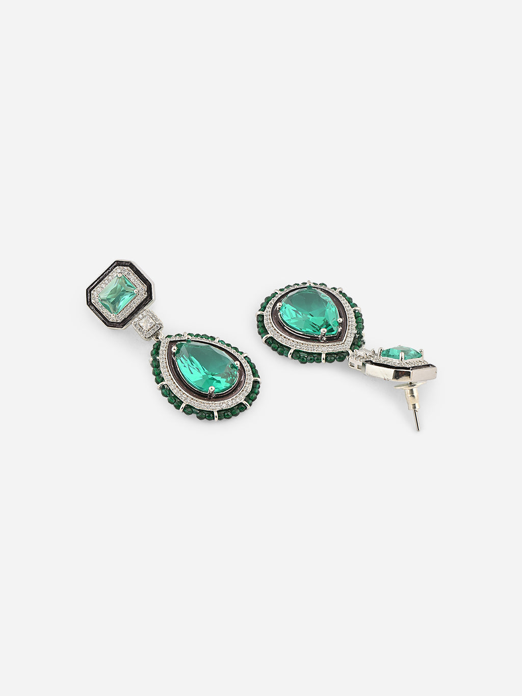 Heeramoti Emerald Bridal AD Drop Earrings