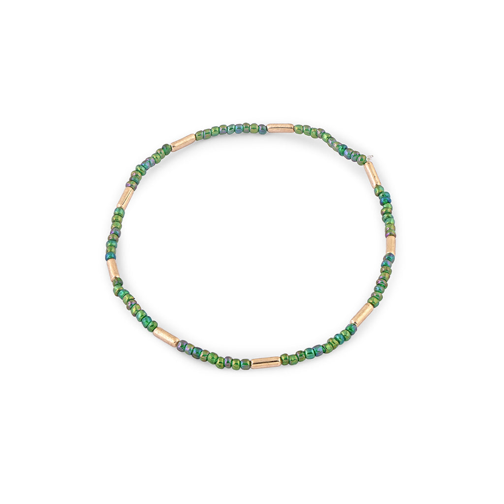 Multi-Layer Green Beaded Bracelet
