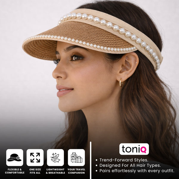 Sandy Pearl Visor Beach Hat