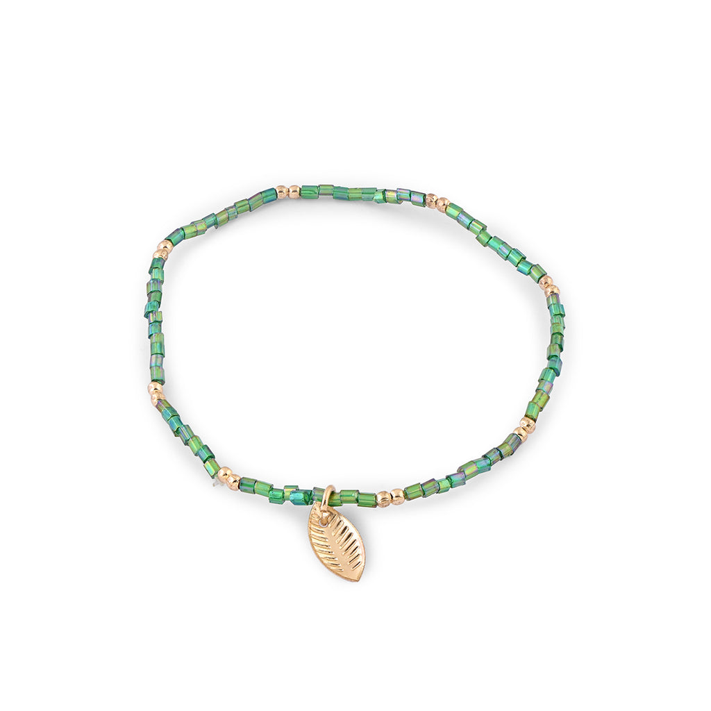 Multi-Layer Green Beaded Bracelet