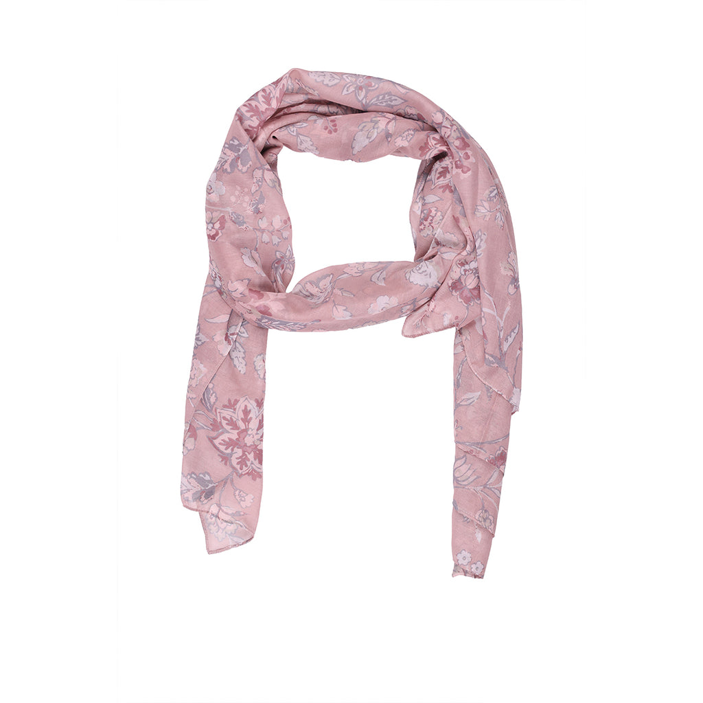 Soft Pink & Grey Floral Print Dupatta