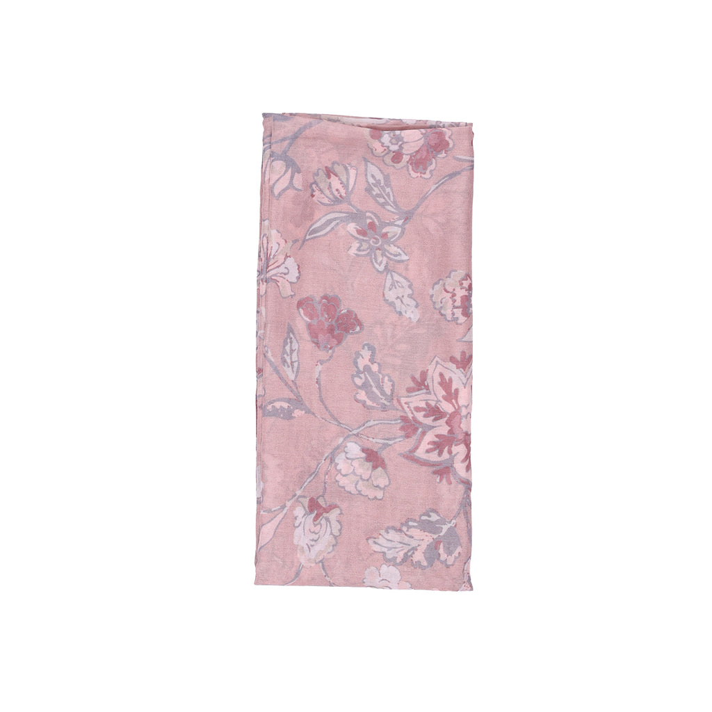 Soft Pink & Grey Floral Print Dupatta
