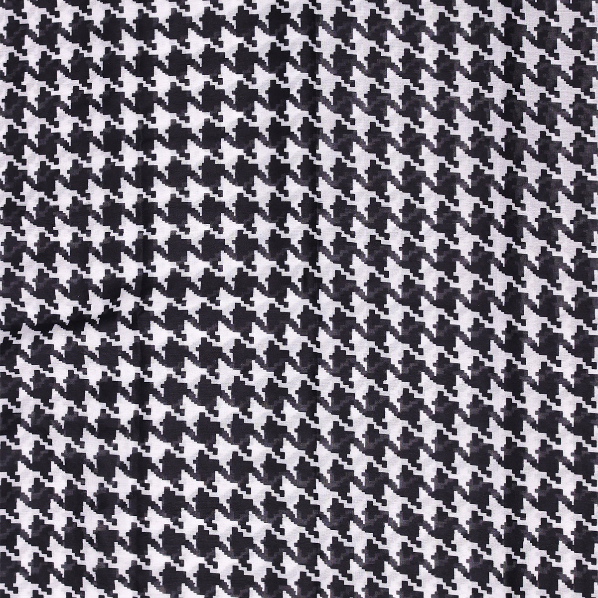 Classic Black & White Houndstooth Print Dupatta