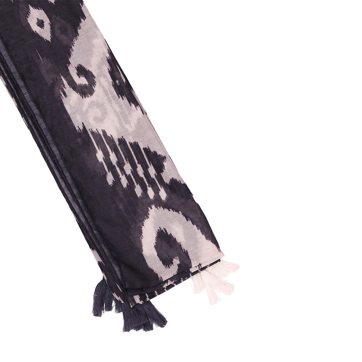 Monochrome Ikat Print Black & White Scarf