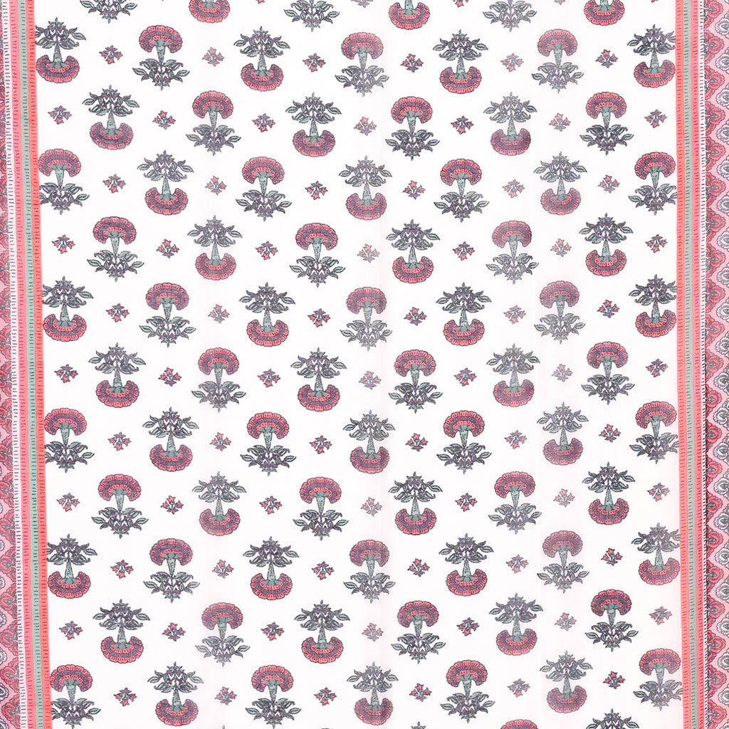 Vibrant Red & White Floral Print Dupatta