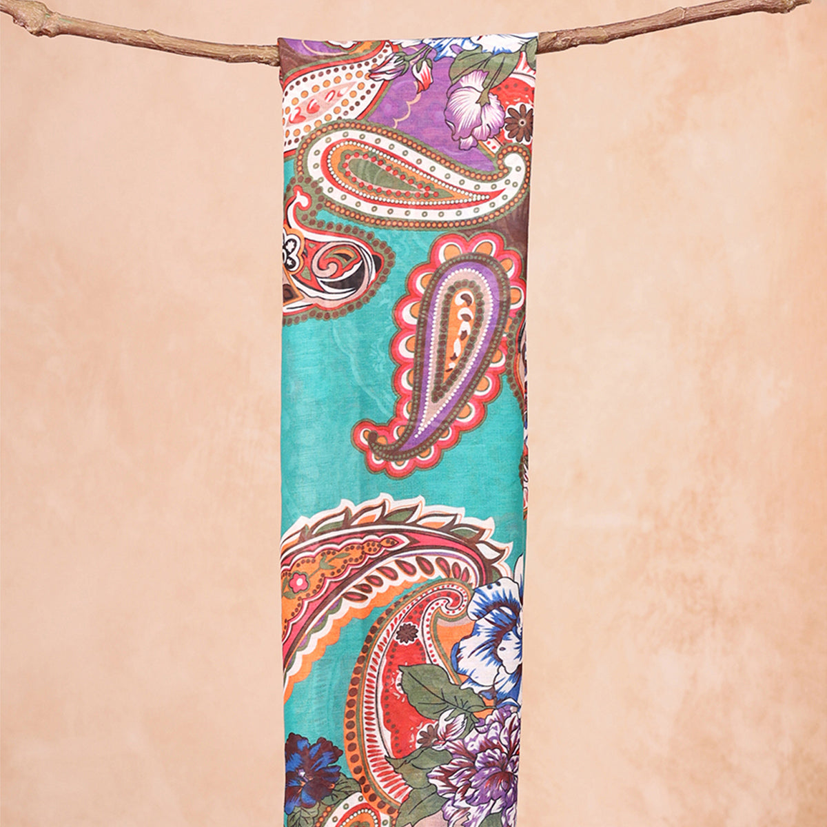 Multicolor Vibrant Floral & Paisley Print Dupatta