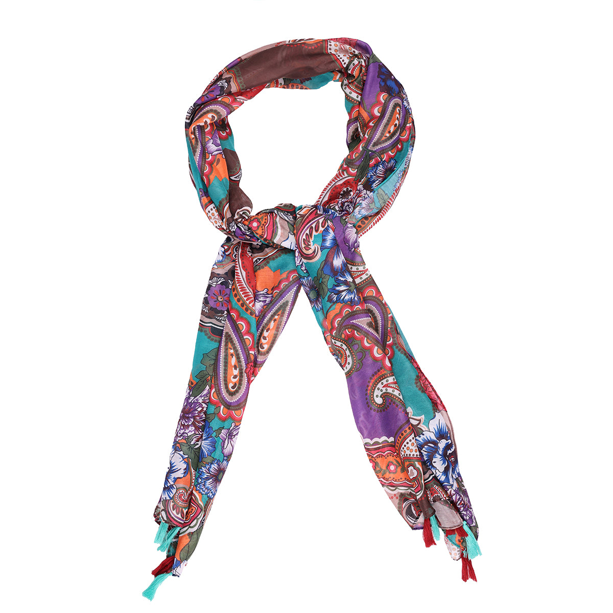 Multicolor Vibrant Floral & Paisley Print Dupatta