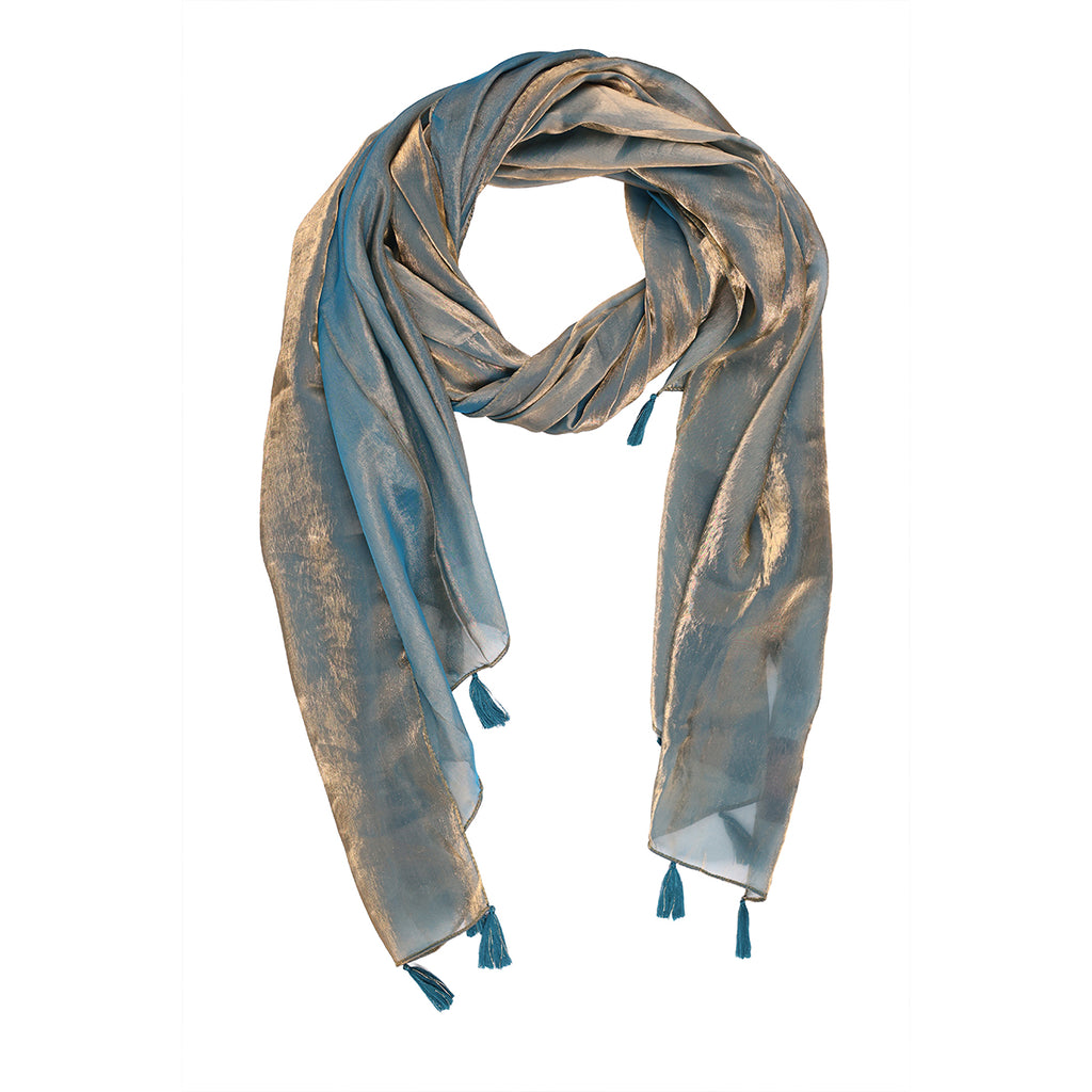 Lustrous Green & Golden Shimmer Dupatta