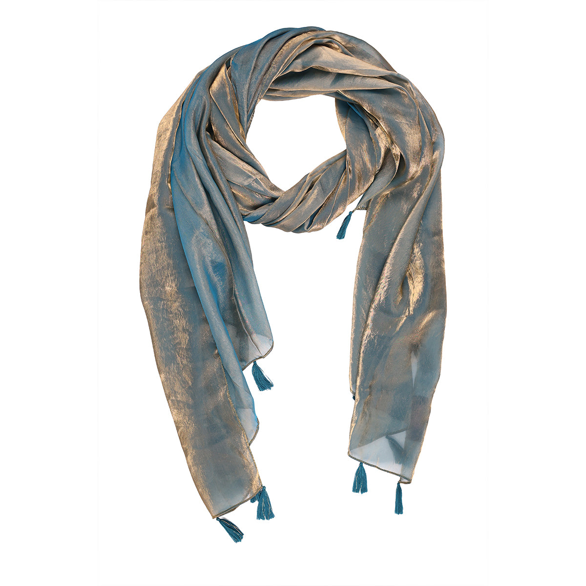 Lustrous Green & Golden Shimmer Dupatta
