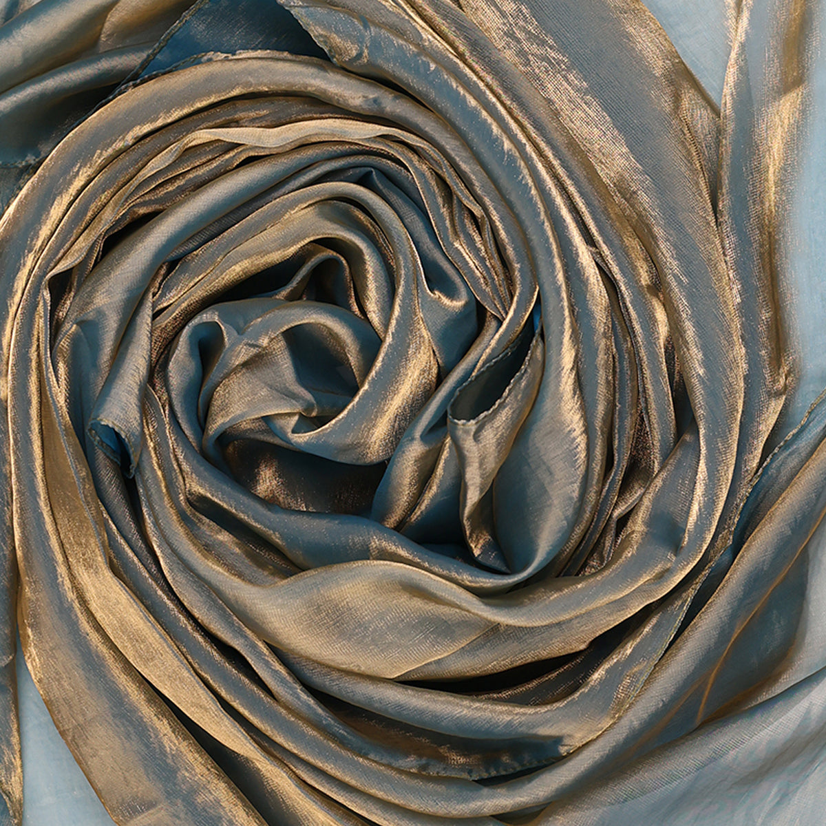 Lustrous Green & Golden Shimmering Scarf