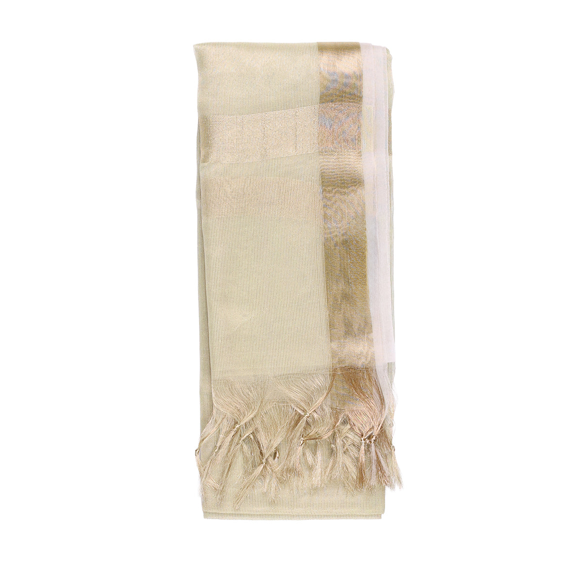 Luminous White & Gold Zari Weave Dupatta