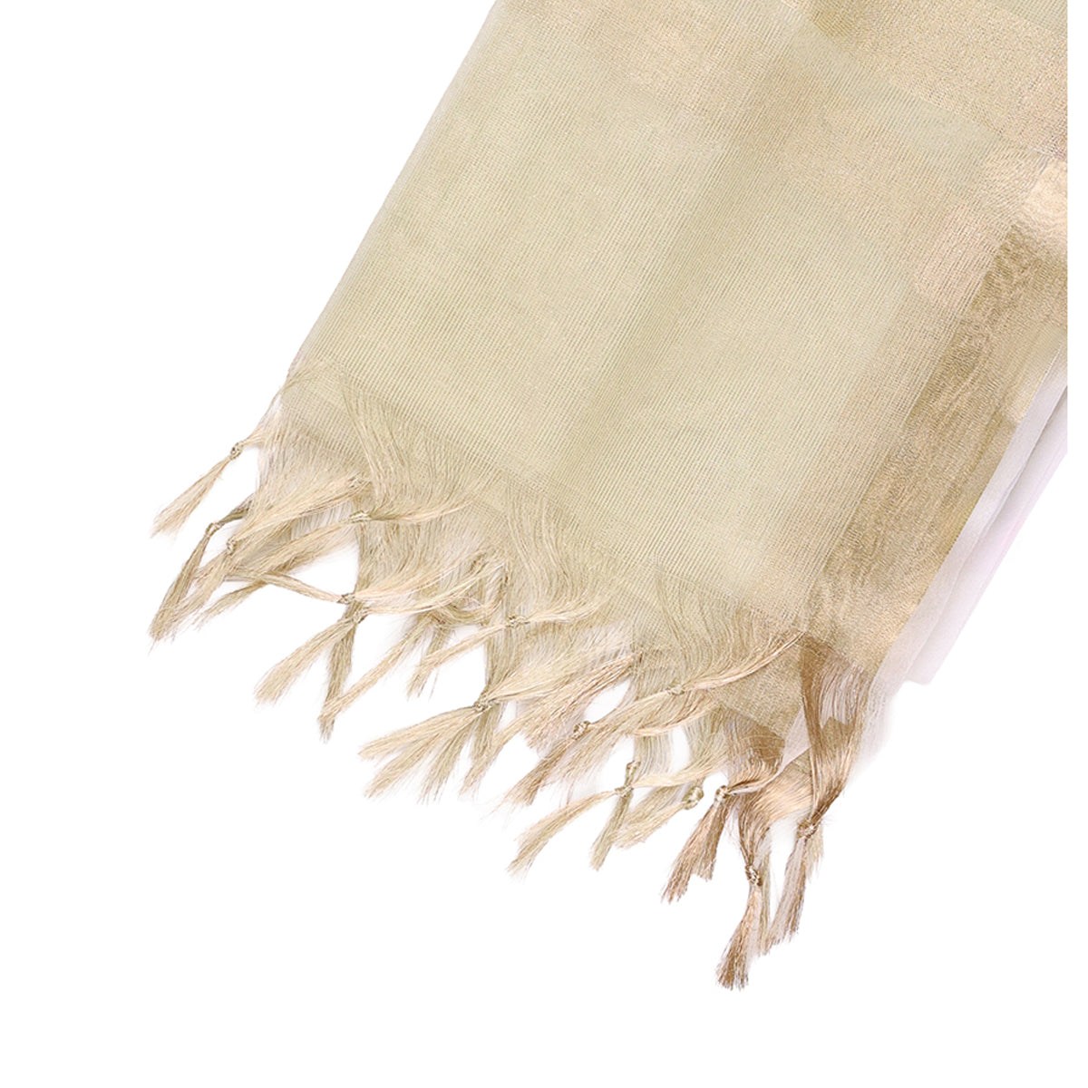 Luminous White & Gold Zari Weave Dupatta