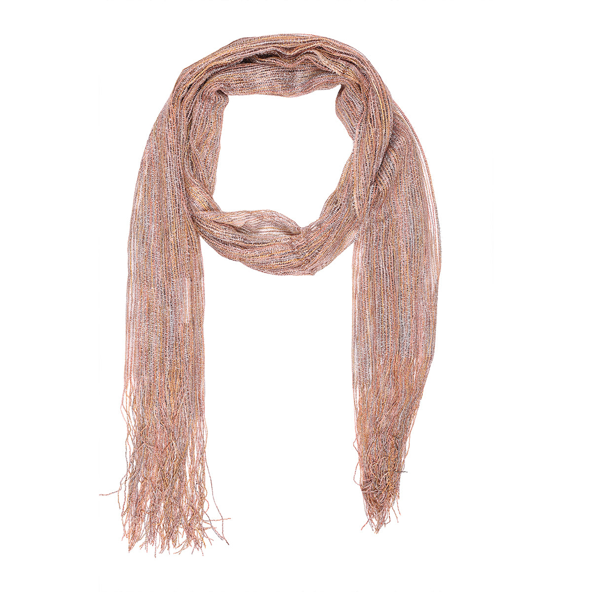 Ethereal Gold & Copper Shimmer Knit Dupatta