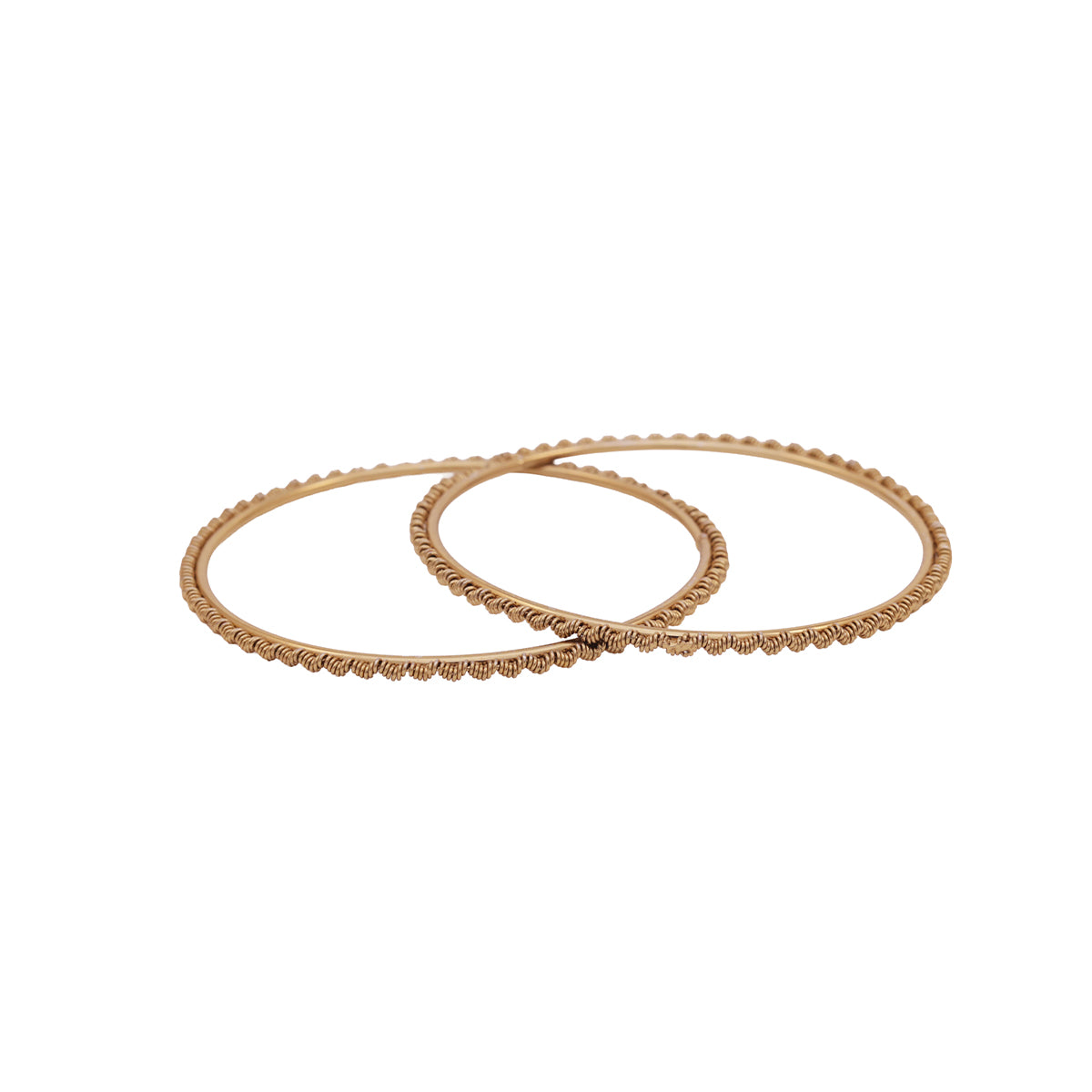 Rajwada Mira-Inlay Gold Pearl Bangle Set (Set of 5) (2.8)