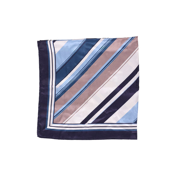 Modern Navy & Blue Multi-Stripe Print Bandana