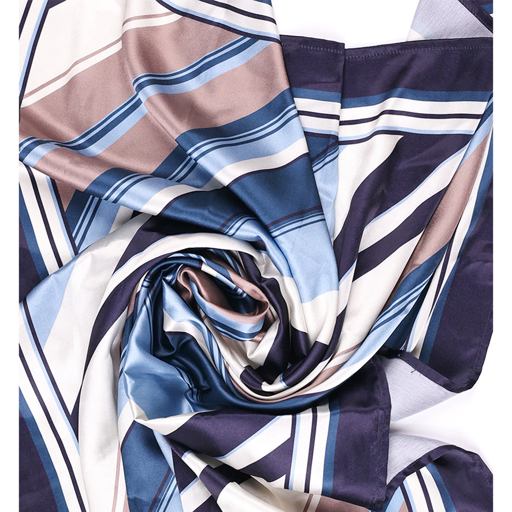 Modern Navy & Blue Multi-Stripe Print Bandana