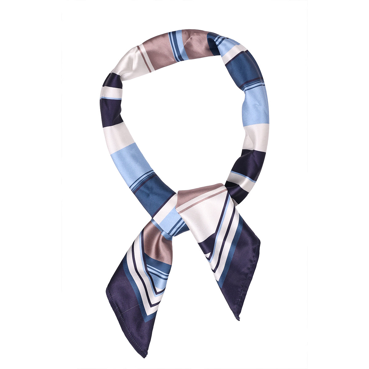 Modern Navy & Blue Multi-Stripe Print Bandana