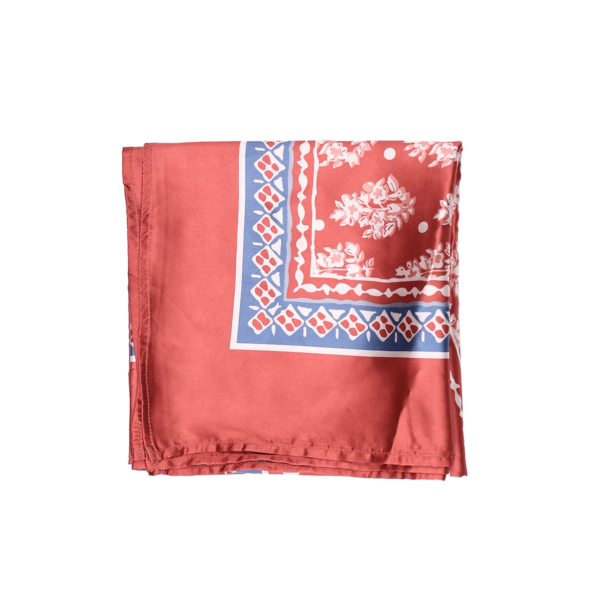 Vibrant Tangerine & Blue Geometric Print Bandana