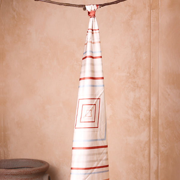 Chic Tangerine & Multi-Stripe Print Bandana