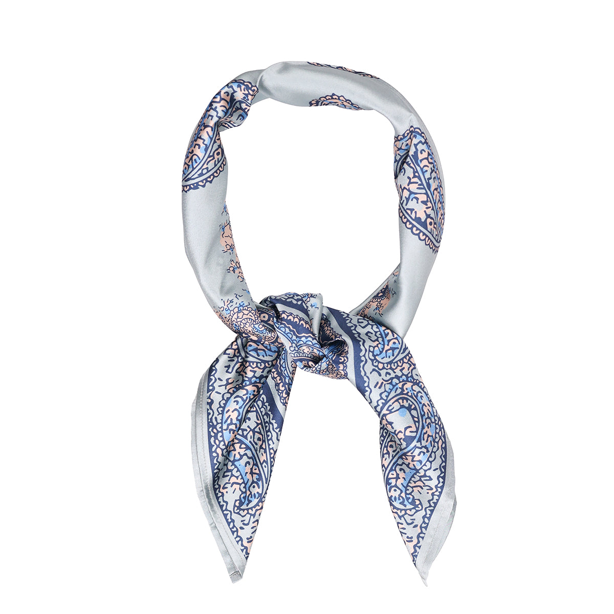 Paisley Print Green & Blue Satin Bandana