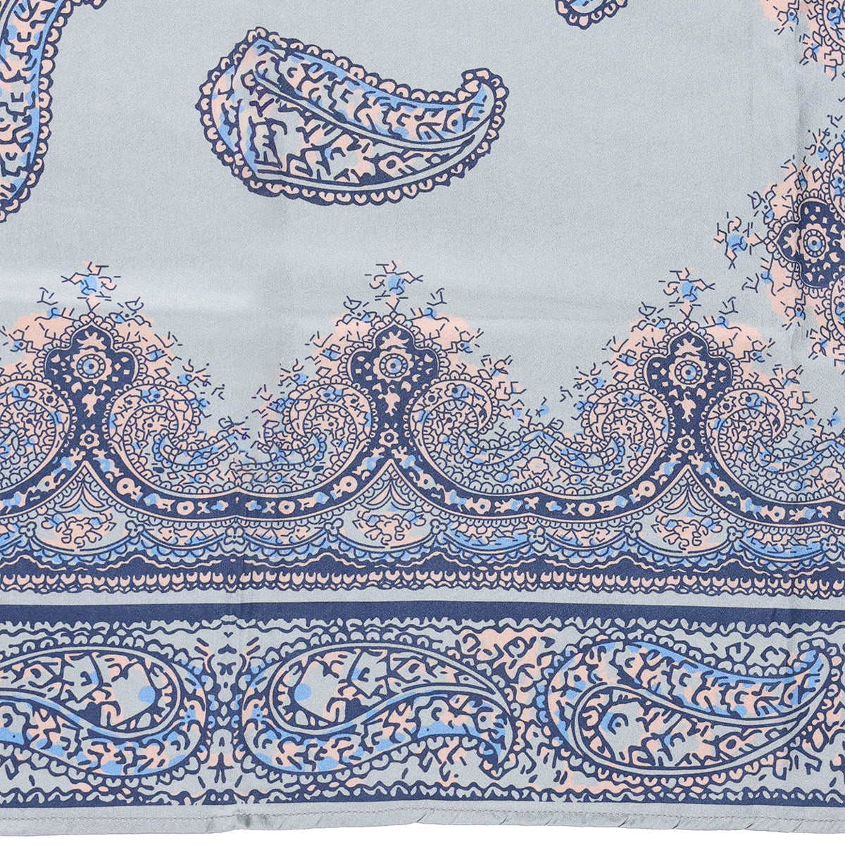 Paisley Print Green & Blue Satin Bandana