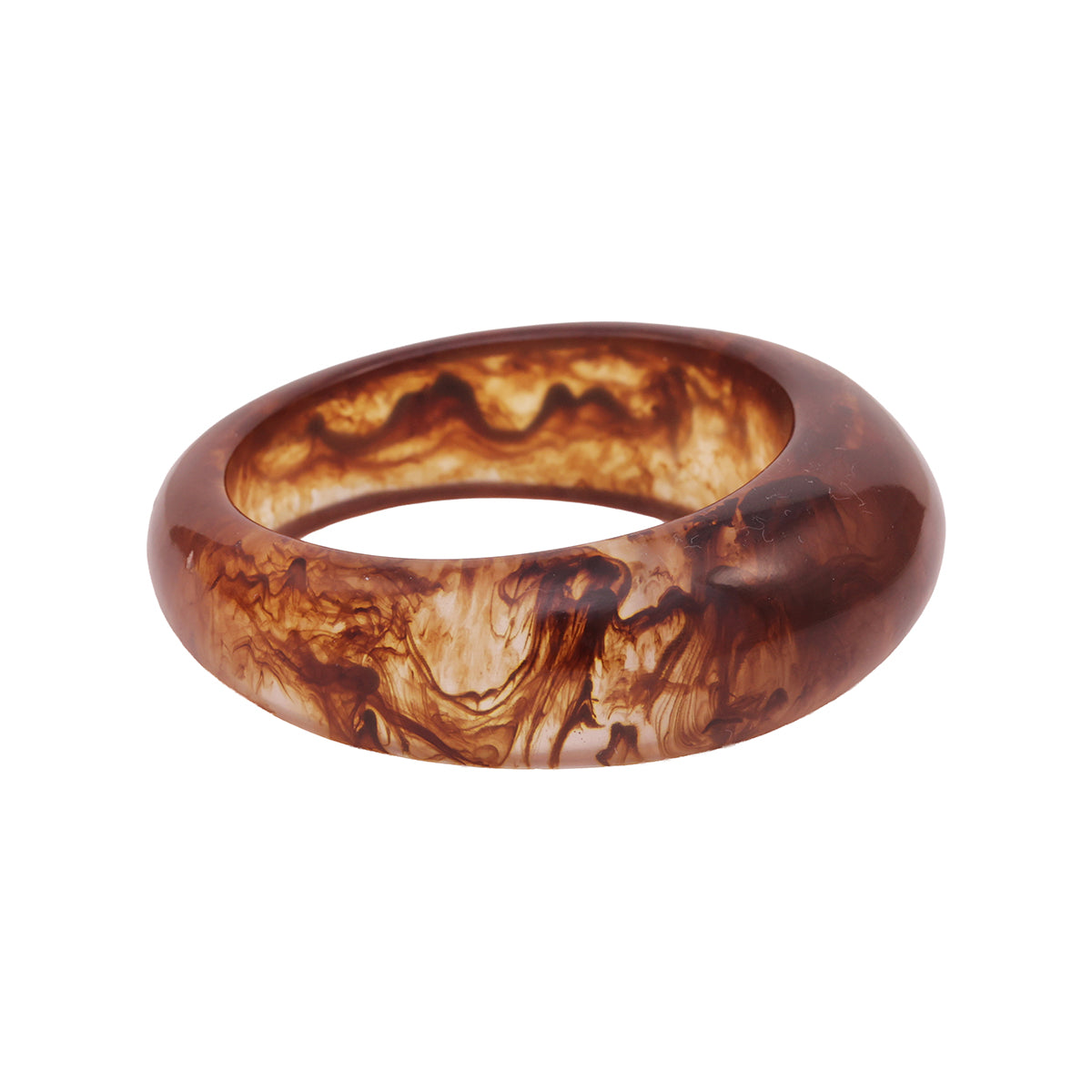 Luxe Tortoiseshell Style Resin Bangle Bracelet (Set of 2) (2.8)