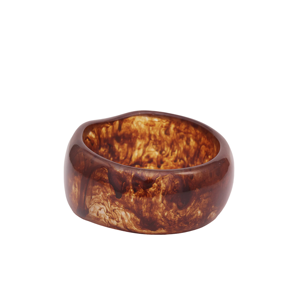 Luxe Tortoiseshell Style Resin Bangle Bracelet (Set of 2) (2.8)