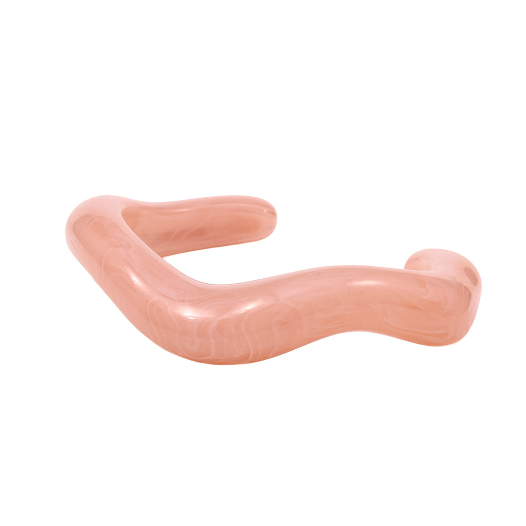 Set of 2 Resin Cuff Bracelets in Nude & Pink Marbled Tones