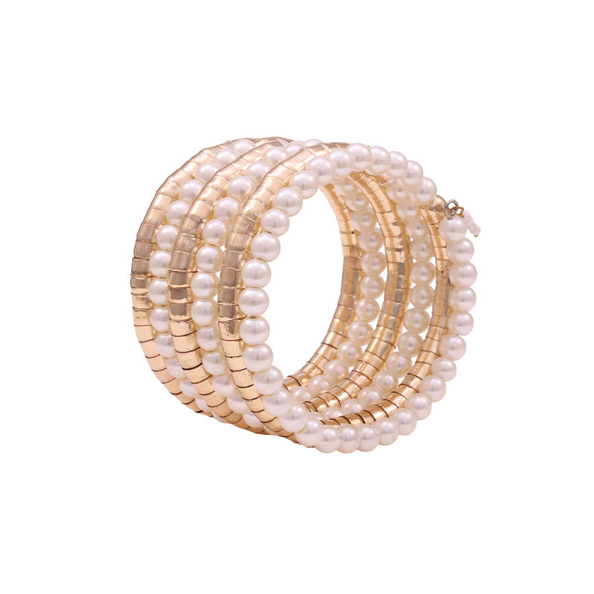 Golden Imitation Pearl Adjustable Cuff