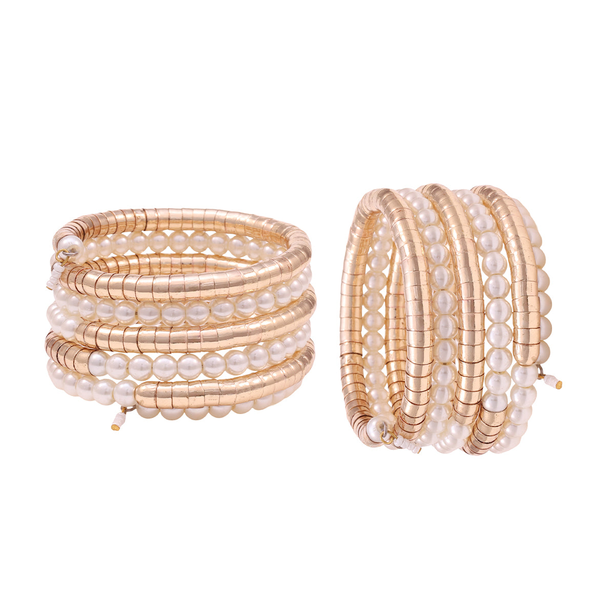 Golden Imitation Pearl Adjustable Cuff