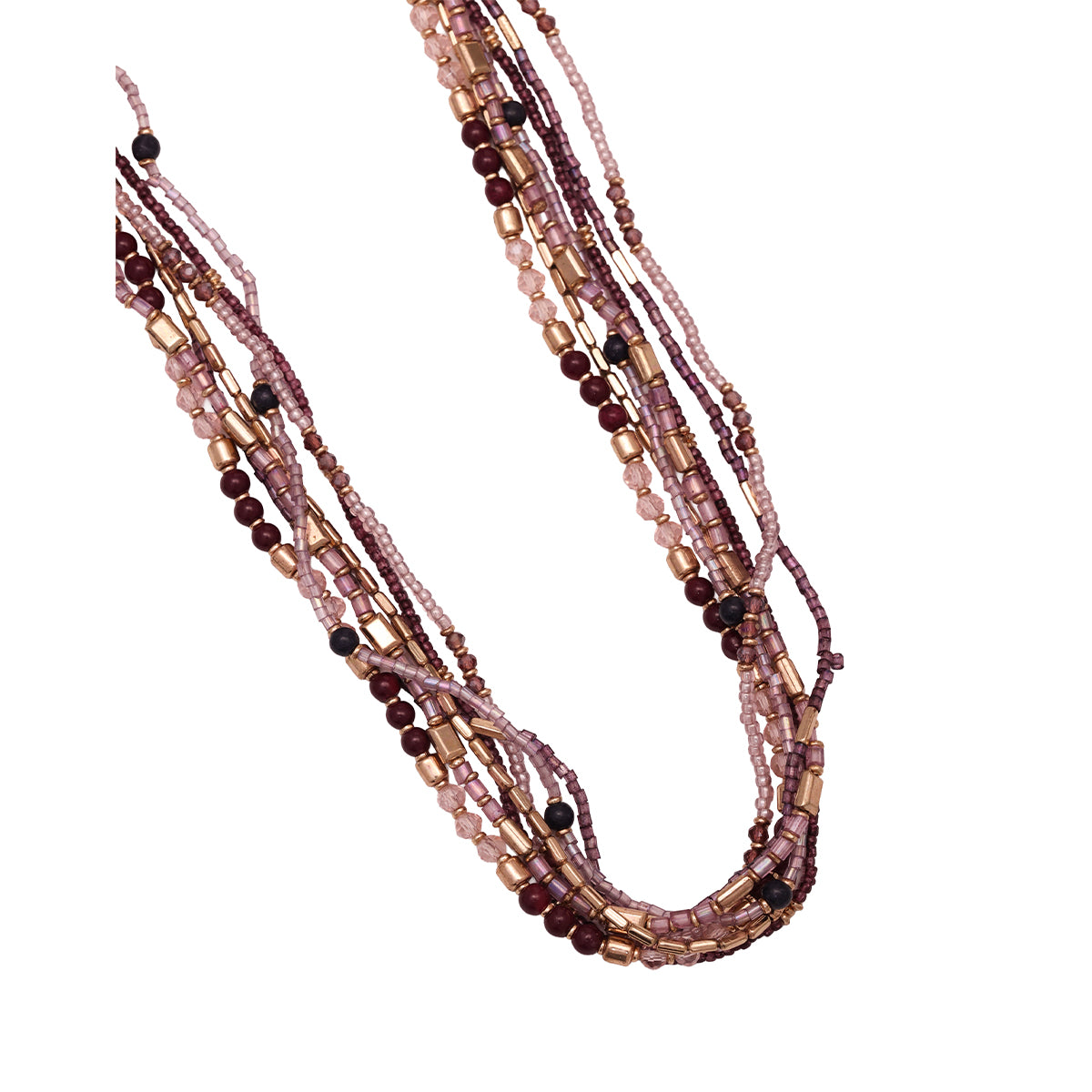 Bohemian Multi-Strand Statement Necklace with Mixed Beads