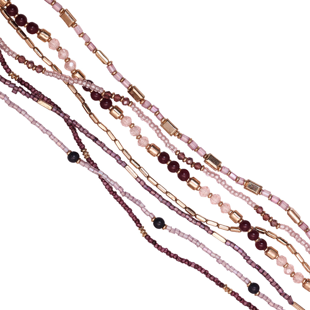 Bohemian Multi-Strand Statement Necklace with Mixed Beads