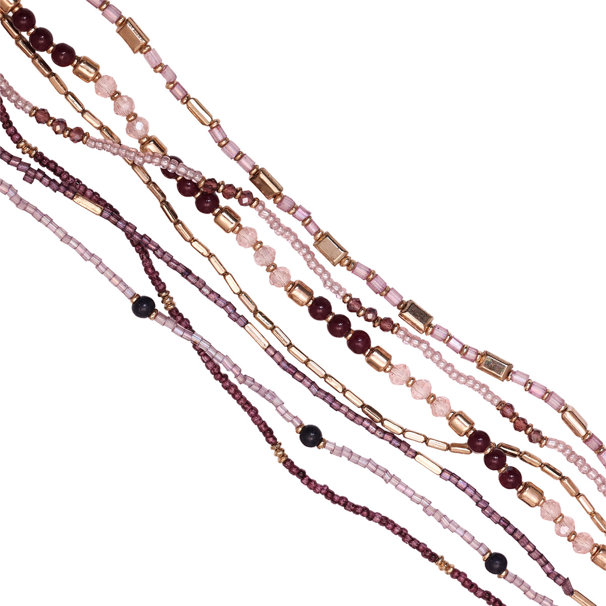 Bohemian Multi-Strand Statement Necklace with Mixed Beads