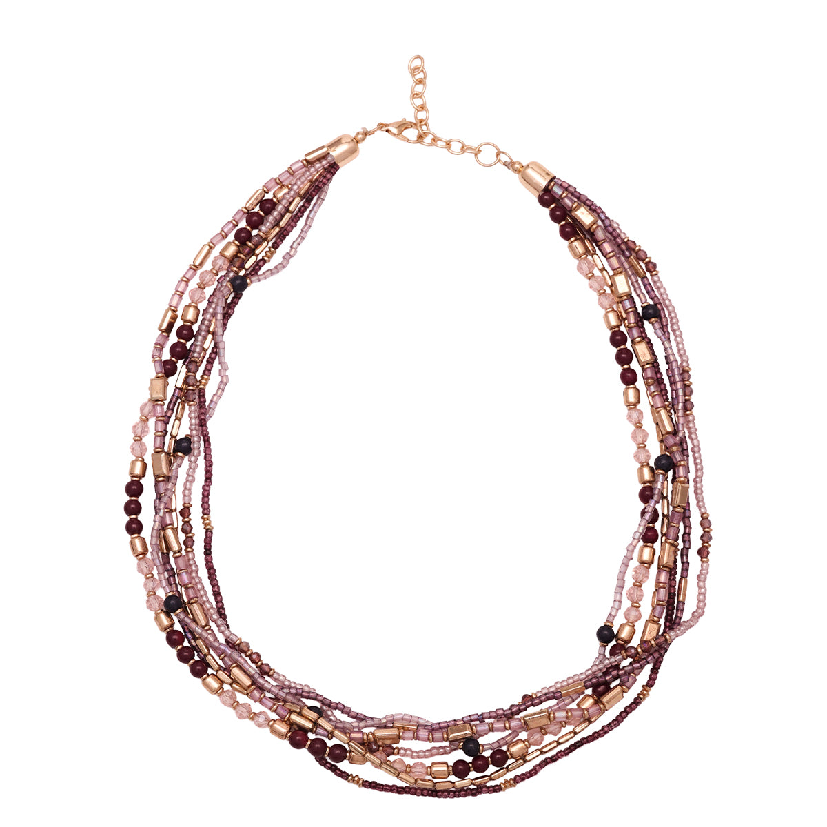 Bohemian Multi-Strand Statement Necklace with Mixed Beads