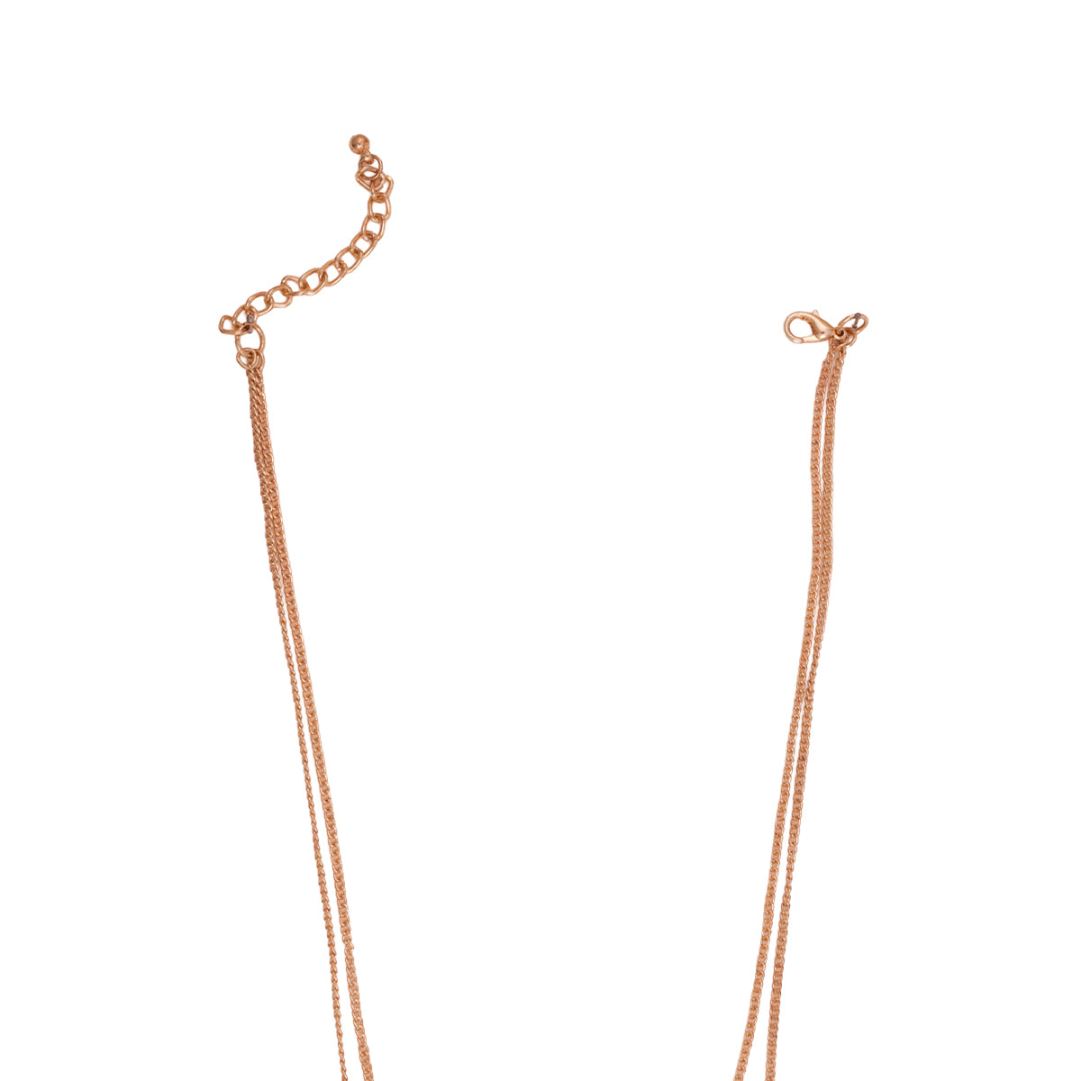 Golden Layered Necklace with Star Charms & Red Beaded Chain