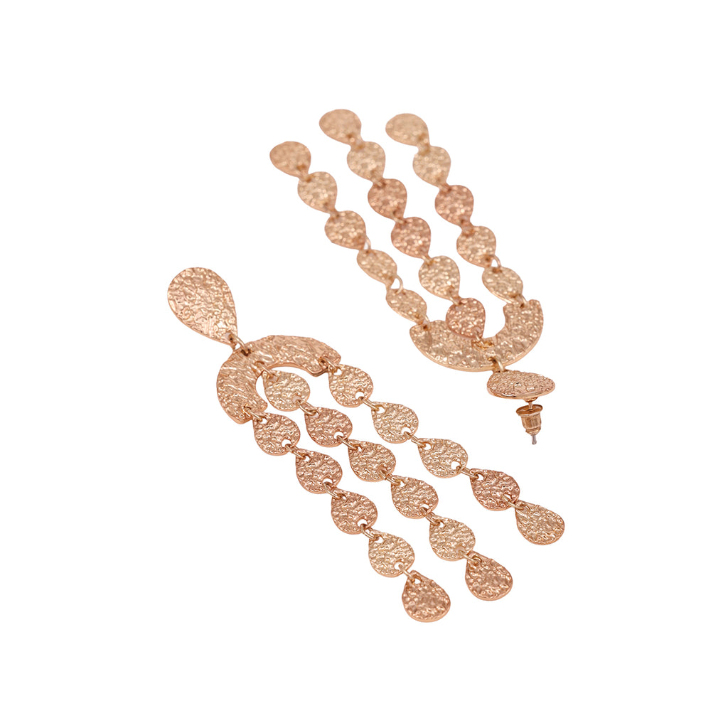 Aurora Gleam Textured Gold Cascade Danglers