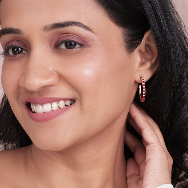 GlamStack Triple-Tone Crystal Hoop Earring Set