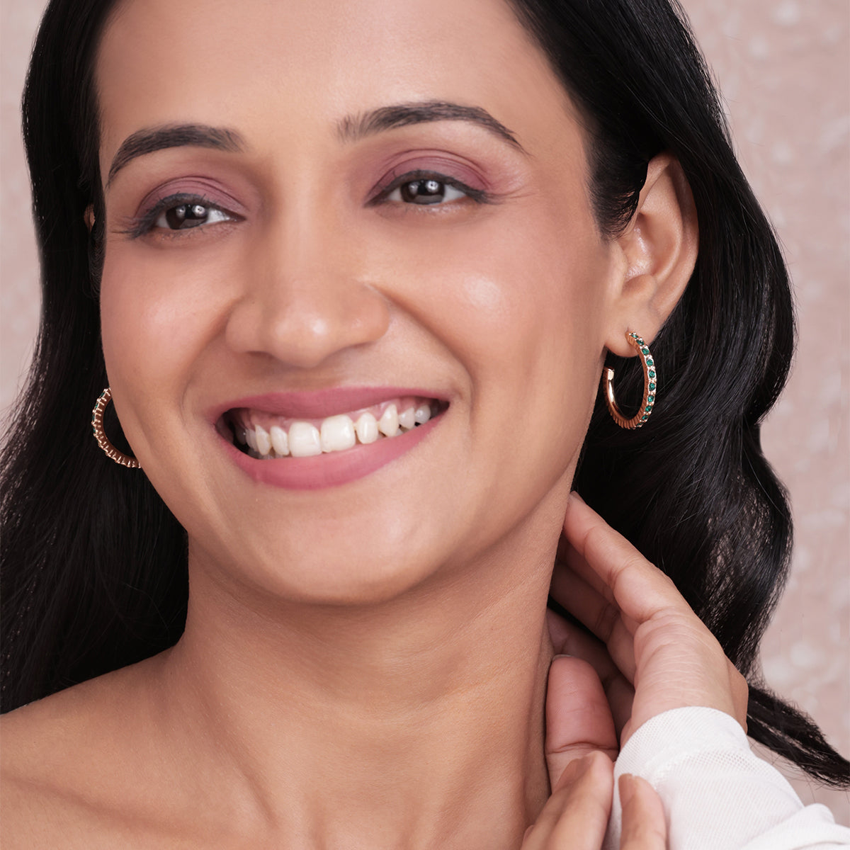 GlamStack Triple-Tone Crystal Hoop Earring Set