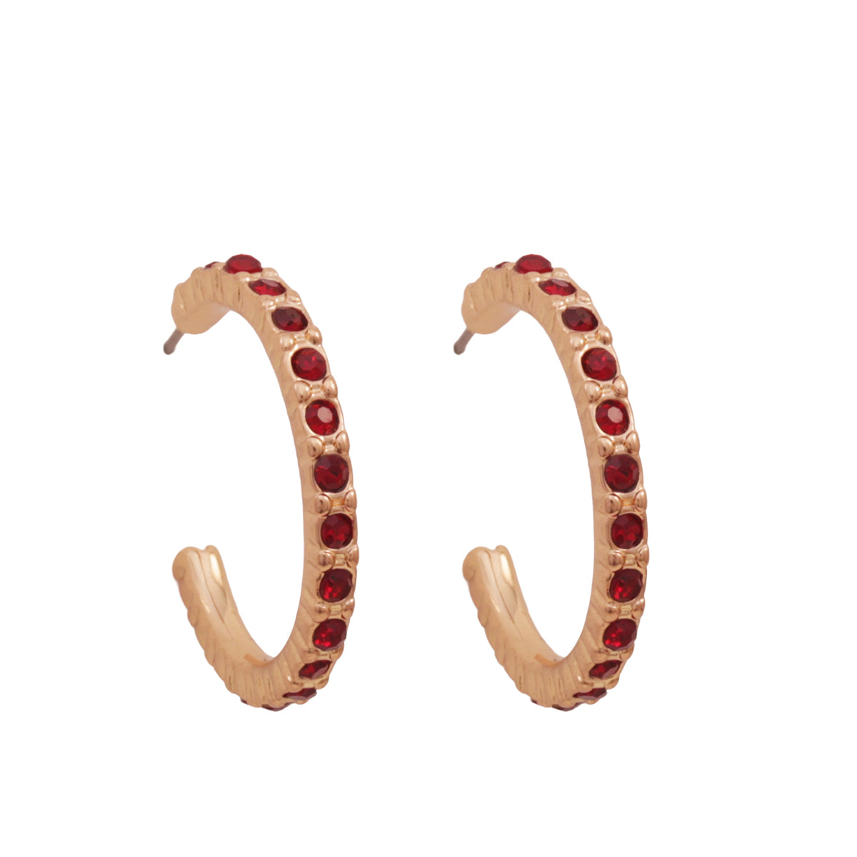 GlamStack Triple-Tone Crystal Hoop Earring Set