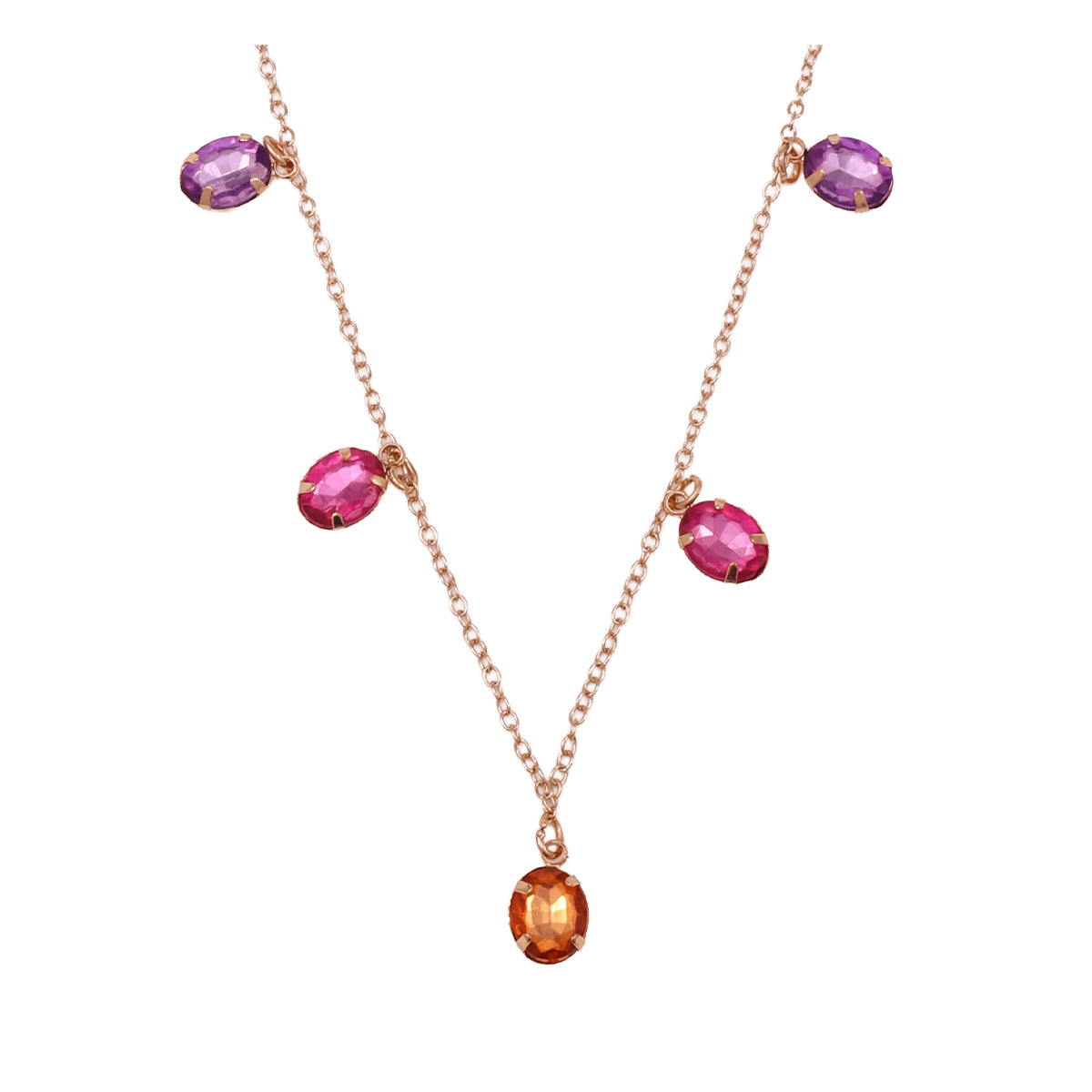 Golden Statement Choker with Round Multicolour Stones